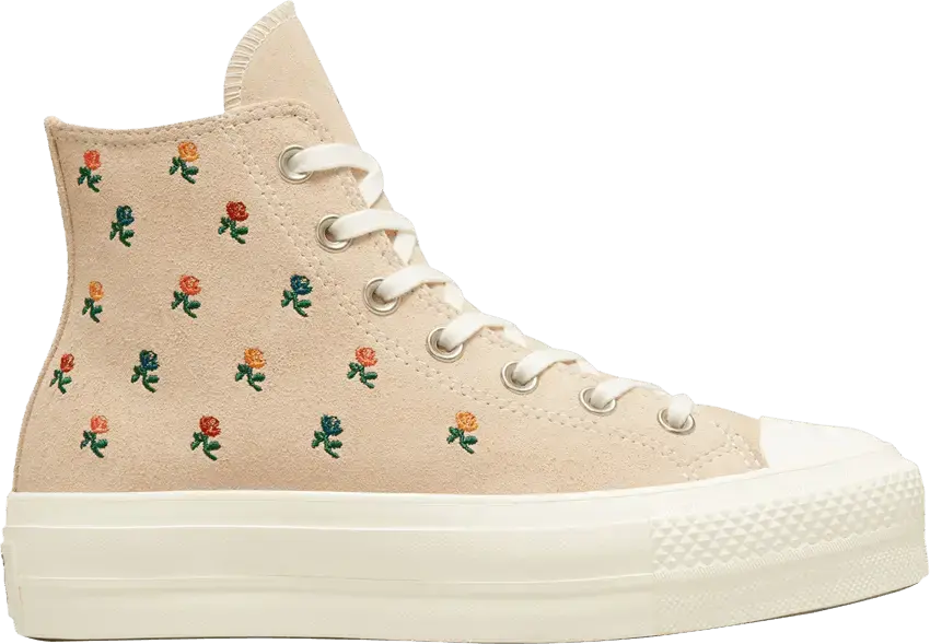  Converse Wmns Chuck Taylor All Star Lift Platform High &#039;Embroidered Roses&#039;