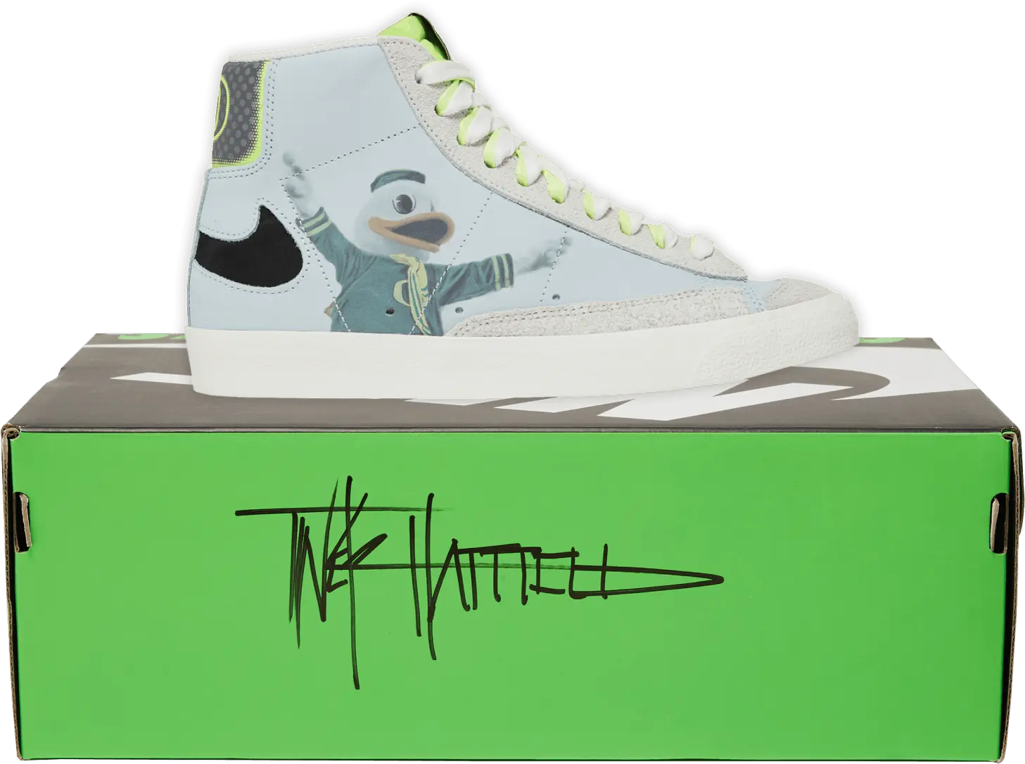  Nike Blazer Mid ’77 &#039;University of Oregon Women&#039;s Basketball&#039; Tinker Hatfield Signed Box