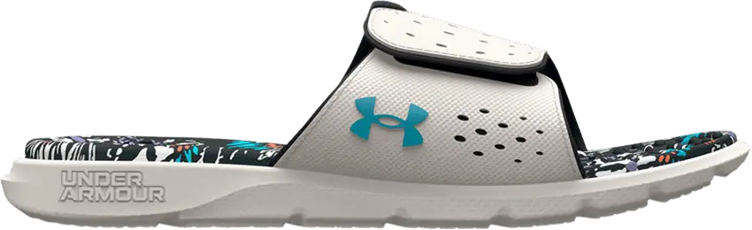  Under Armour Wmns Ignite 7 Graphic Footbed Slide &#039;Grey Mist Floral&#039;