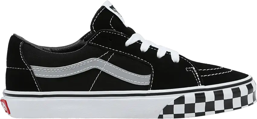  Vans Sk8-Low Kids &#039;Reflective Sidestripe - Black Checkerboard&#039;