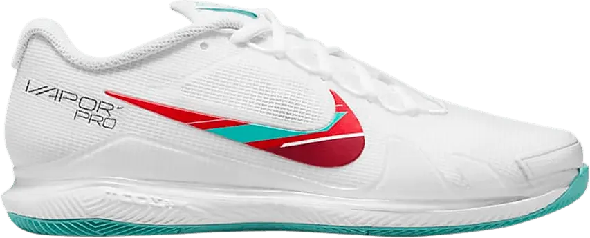  Wmns NikeCourt Air Zoom Vapor Pro &#039;White Habanero Red Washed Teal&#039;