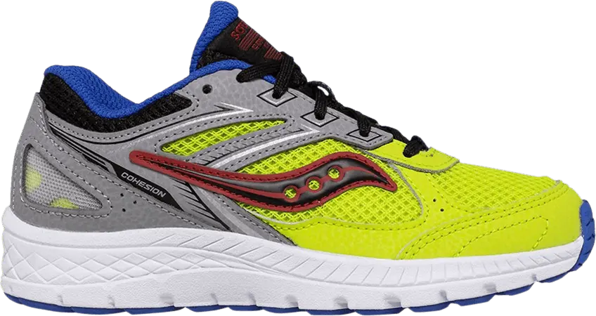  Saucony Cohesion 14 Lace Big Kid &#039;Grey Acid Lime&#039;