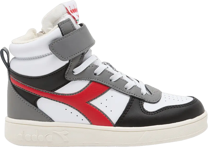  Diadora Magic Basket Mid Little Kid &#039;White Aurora Red&#039;