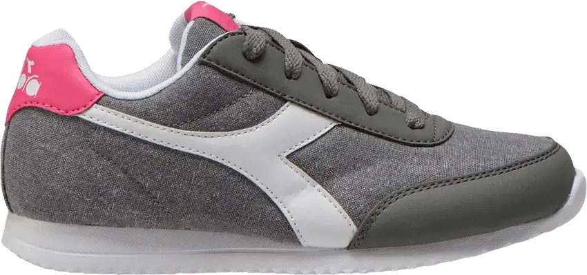  Diadora Jog Light Big Kid &#039;Charcoal Grey Fandango Pink&#039;