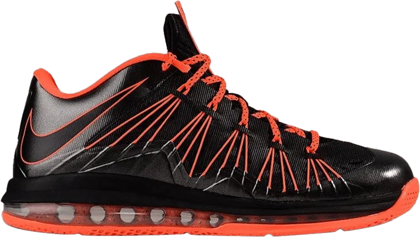  Nike Air Max LeBron 10 Low &#039;Black Total Crimson&#039;