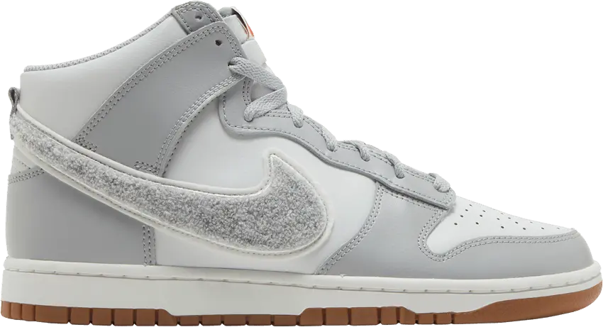  Nike Dunk High University Chenille Swoosh Light Smoke Grey