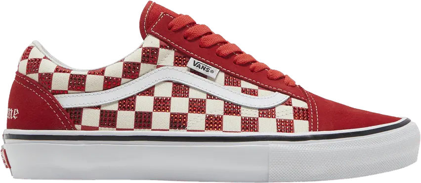  Vans Supreme x Swarovski x Skate Old Skool &#039;Red&#039;