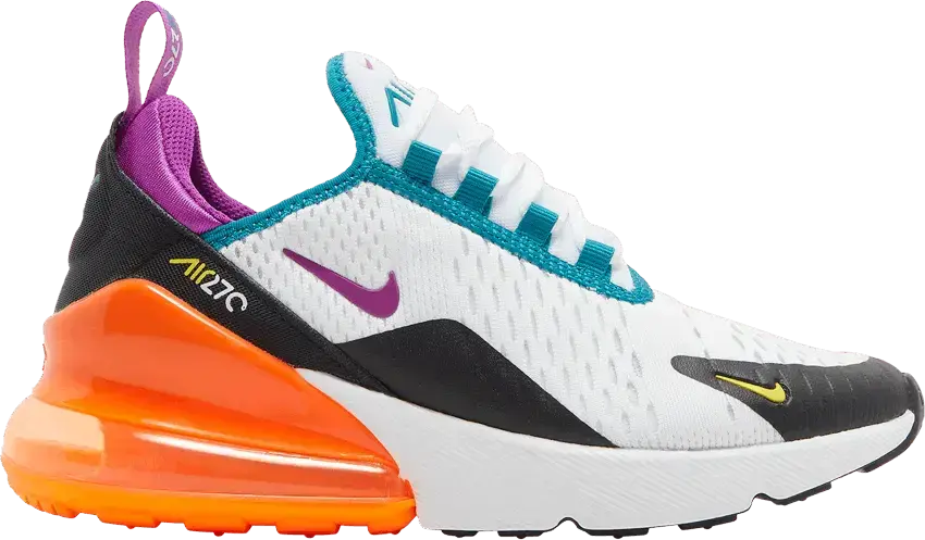  Nike Air Max 270 GS &#039;White Orange Purple&#039;