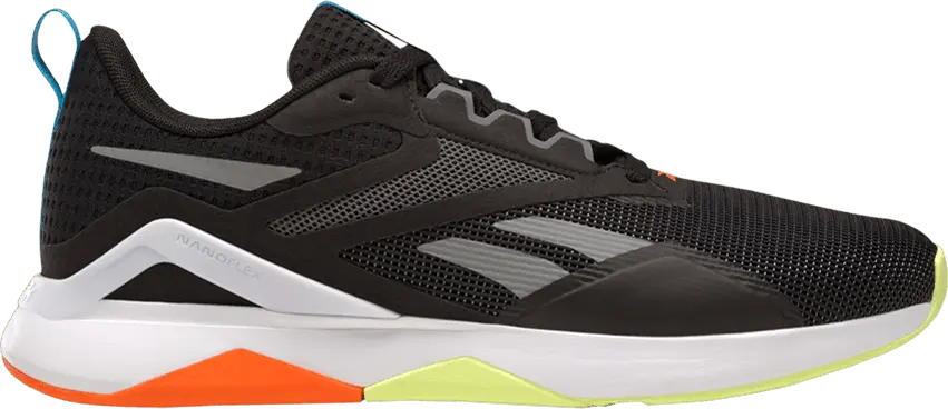  Reebok Nanoflex TR 2.0 &#039;Black Orange Lime&#039;