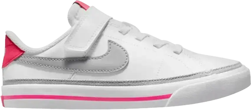  Nike Court Legacy PS &#039;White Pink Prime Light Smoke Grey&#039;