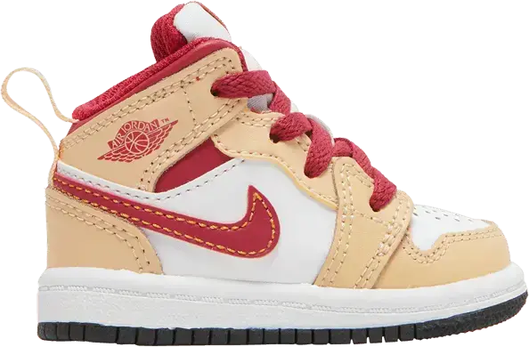  Jordan 1 Mid Light Curry Cardinal (TD)