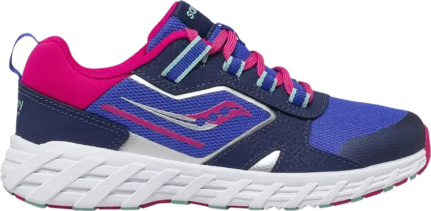  Saucony Wind Shield 2.0 Big Kid &#039;Blue Pink&#039;