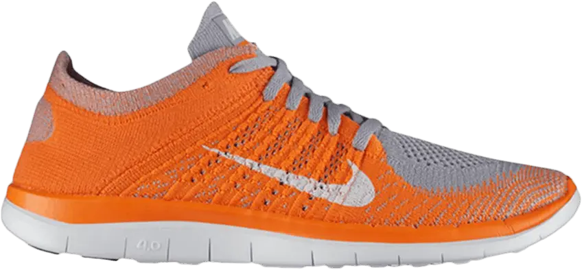  Nike Free 4.0 Flyknit &#039;Total Orange Wolf Grey&#039;