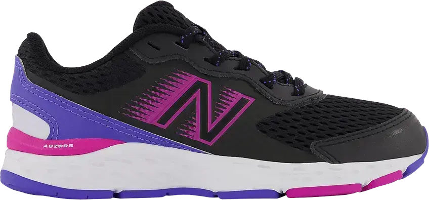  New Balance 680v6 Big Kid X-Wide &#039;Black Magenta Pop&#039;