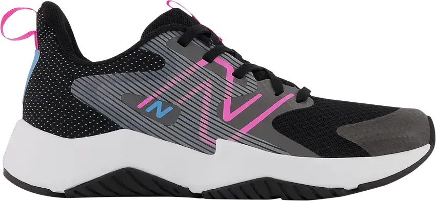  New Balance Rave Run v2 Big Kid X-Wide &#039;Black Vibrant Spring&#039;