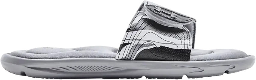  Under Armour Wmns Ignite 6 Graphic Strap Slide &#039;Steel White&#039;