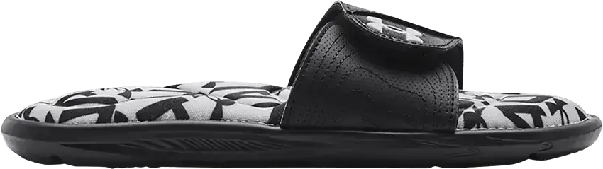  Under Armour Wmns Ignite 6 Graphic Footbed Slide &#039;Halo Grey Black&#039;