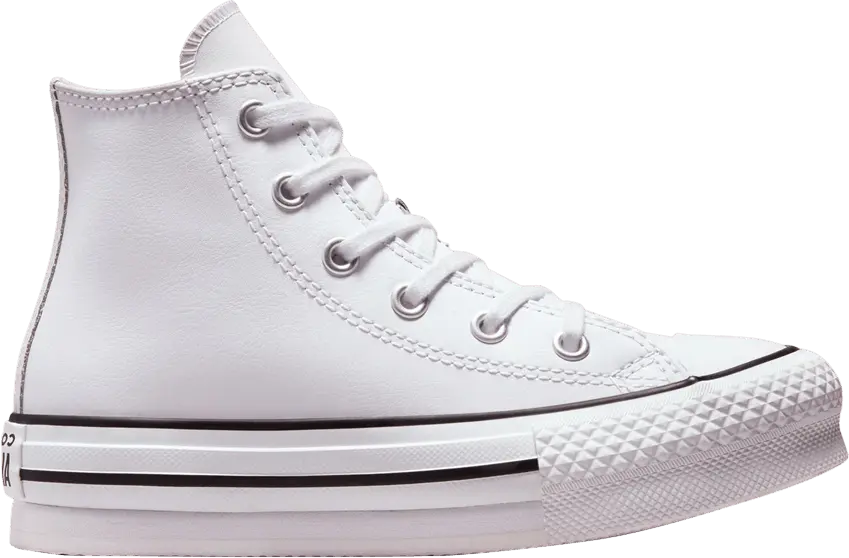  Converse Chuck Taylor All Star Lift Platform Leather High &#039;White Natural Ivory&#039;