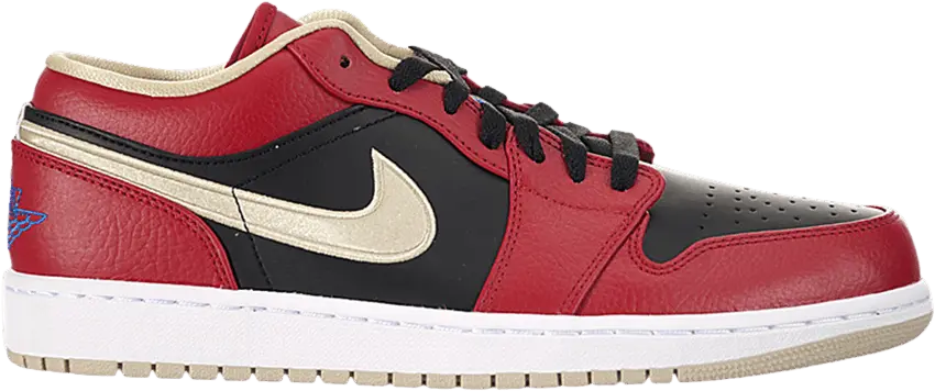  Jordan 1 Low Red Black Gold