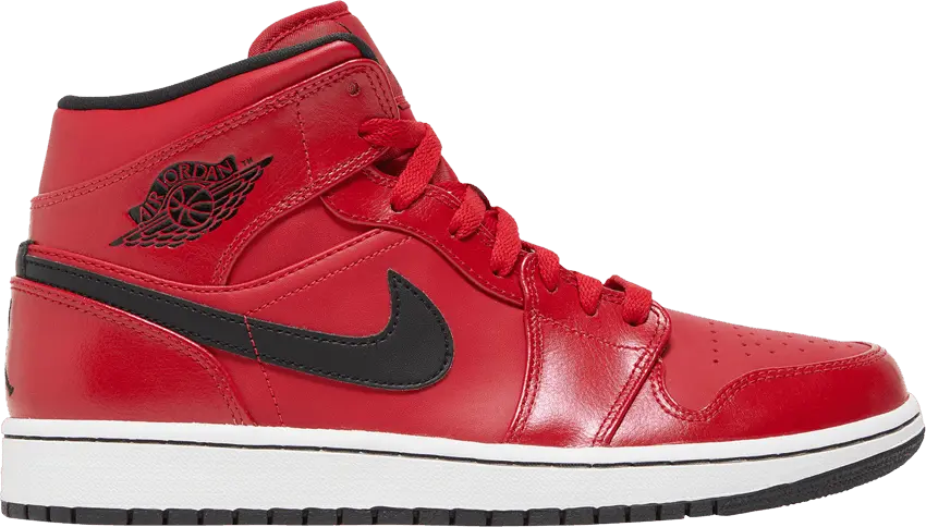  Jordan 1 Mid Gym Red Black Patent