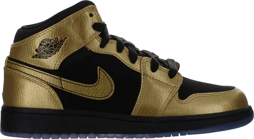  Jordan 1 Mid Metallic Gold Coin Black (GS)