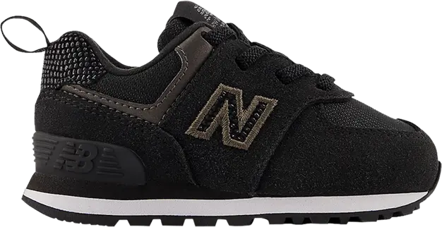  New Balance 574 Bungee Lace Toddler &#039;Black Metallic&#039;