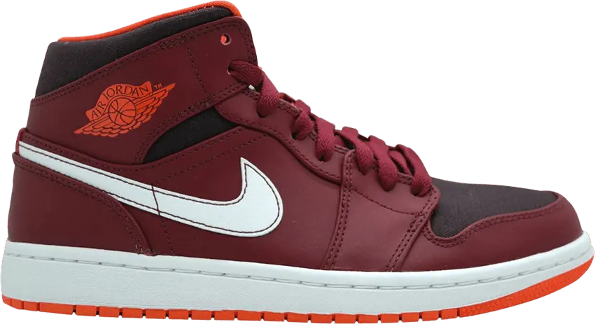  Jordan 1 Mid Team Red Electric Orange