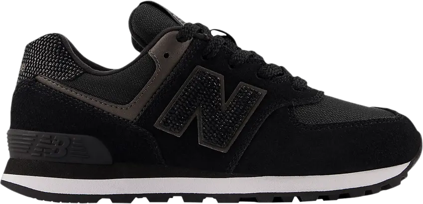  New Balance 574 Little Kid &#039;Black Metallic&#039;