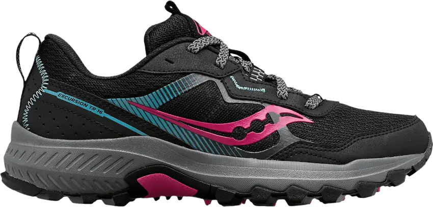  Saucony Wmns Excursion TR16 Wide &#039;Black Fuchsia&#039;