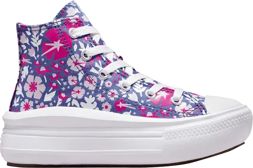  Converse Chuck Taylor All Star Move Platform High PS &#039;Paper Floral - Washed Indigo&#039;