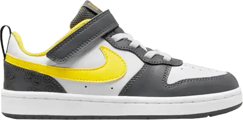  Nike Court Borough Low 2 SE PS &#039;White Iron Grey Yellow Strike&#039;