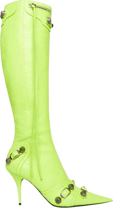  Balenciaga Wmns Cagole 90mm Boot &#039;Neon Yellow&#039;