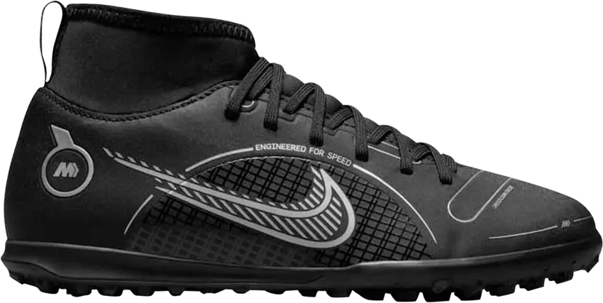  Nike Mercurial Superfly 8 Club TF GS &#039;Black Metallic Silver&#039;