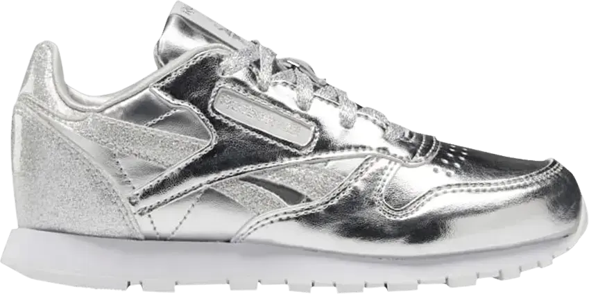  Reebok Classic Leather Little Kid &#039;Silver Metallic&#039;