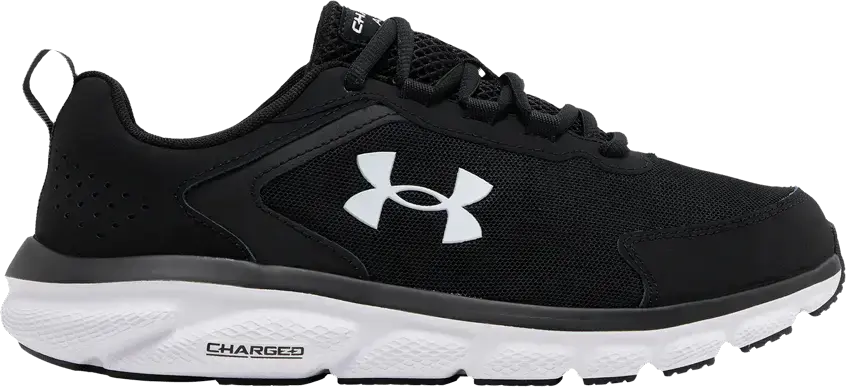  Under Armour Charged Assert 9 4E Wide &#039;Black White&#039;