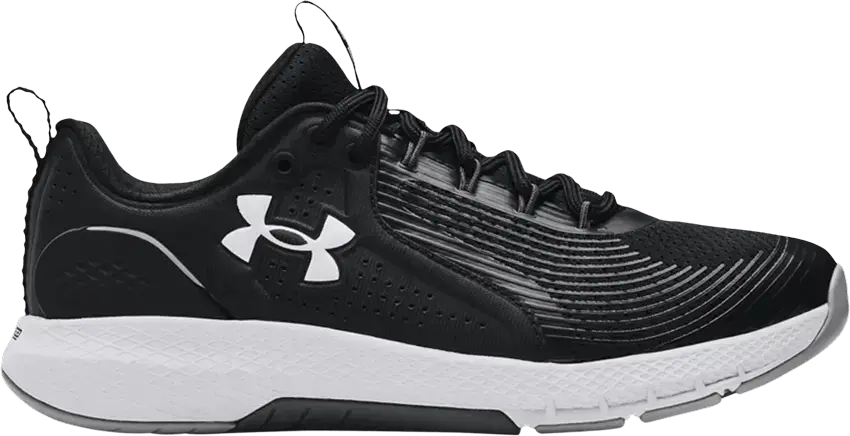  Under Armour Charged Commit 3 4E Wide &#039;Black White&#039;