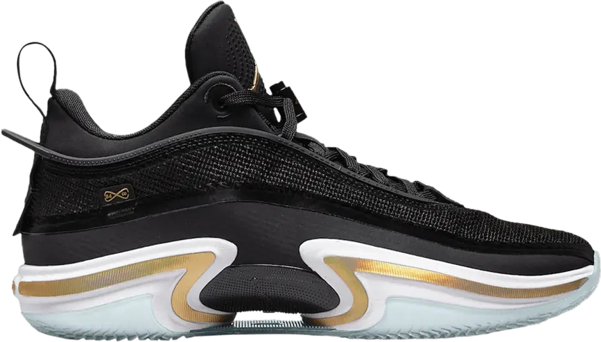  Jordan 36 Low Black Gold (Clear Sole)