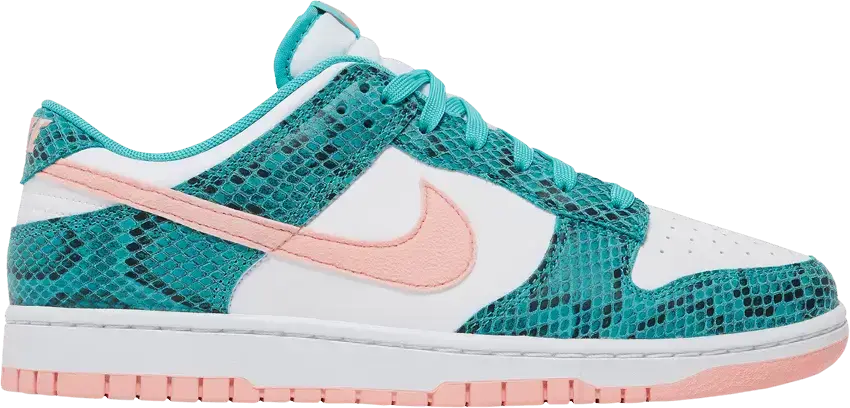  Nike Dunk Low Snakeskin Washed Teal Bleached Coral