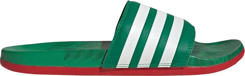  Adidas Adilette Comfort Slide &#039;Vivid Green Scarlet&#039;