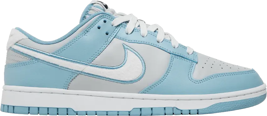  Nike Dunk Low Retro Fleece Swoosh Worn Blue