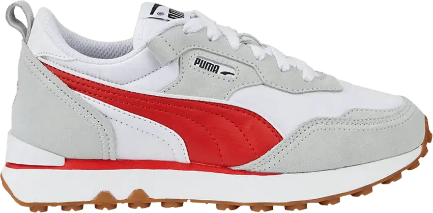  Puma Rider FV Big Kid &#039;Essentials - Platinum Grey Red&#039;