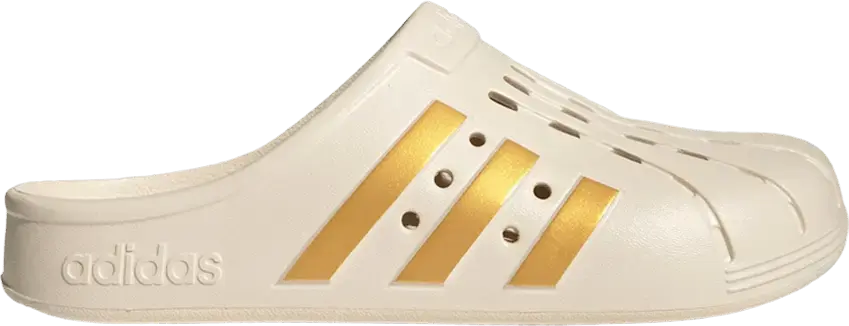 Adidas Adilette Clog &#039;Wonder White Gold Metallic&#039;