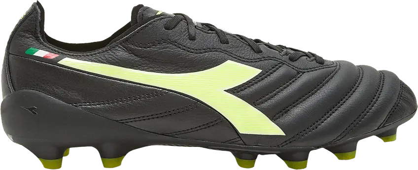 Diadora Brasil Elite 2 Tech Made in Italy LPX &#039;Black Fluorescent Yellow&#039;