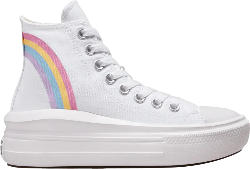  Converse Chuck Taylor All Star Move Platform High GS &#039;Rainbow Cloud&#039;