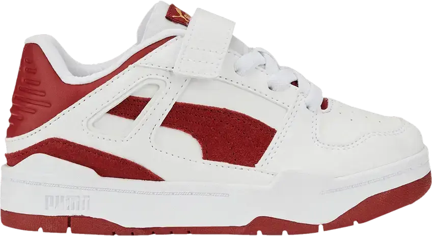  Puma Slipstream Suede Little Kid &#039;White Intense Red&#039;