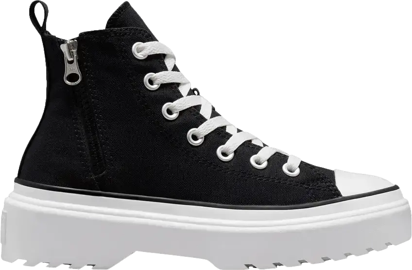  Converse Chuck Taylor All Star Lugged Lift Platform High GS &#039;Black White&#039;