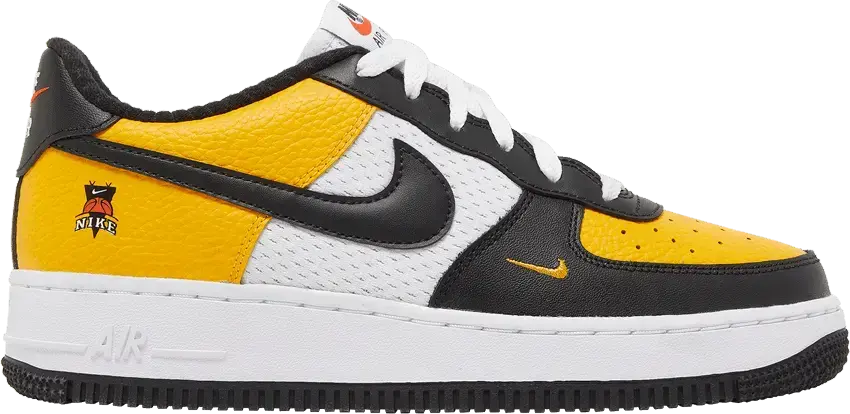  Nike Air Force 1 Low Black Gold Jersey Mesh (GS)