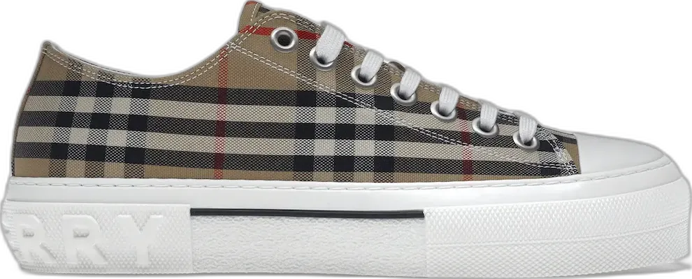  Burberry Vintage Check Cotton Sneakers Archive Beige White