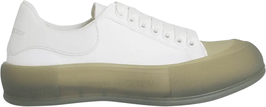  Alexander Mcqueen Alexander McQueen Deck Lace-Up Plimsoll &#039;White Khaki&#039;