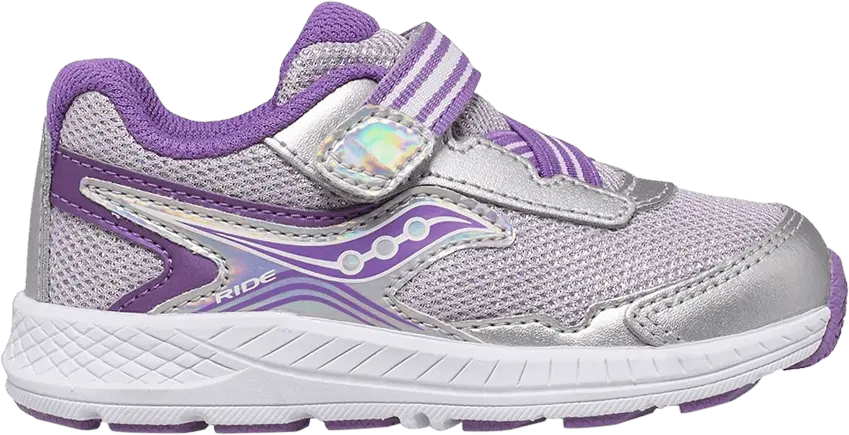  Saucony Ride 10 Big Kid &#039;Silver Purple&#039;